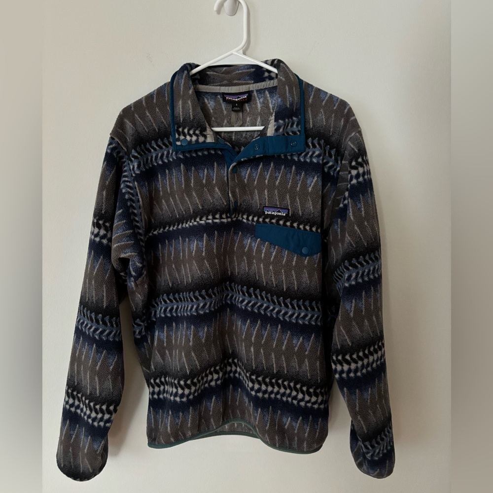 Vintage Patagonia Synchilla Snap T Pullover Laughing Waters Smolder Blue Small